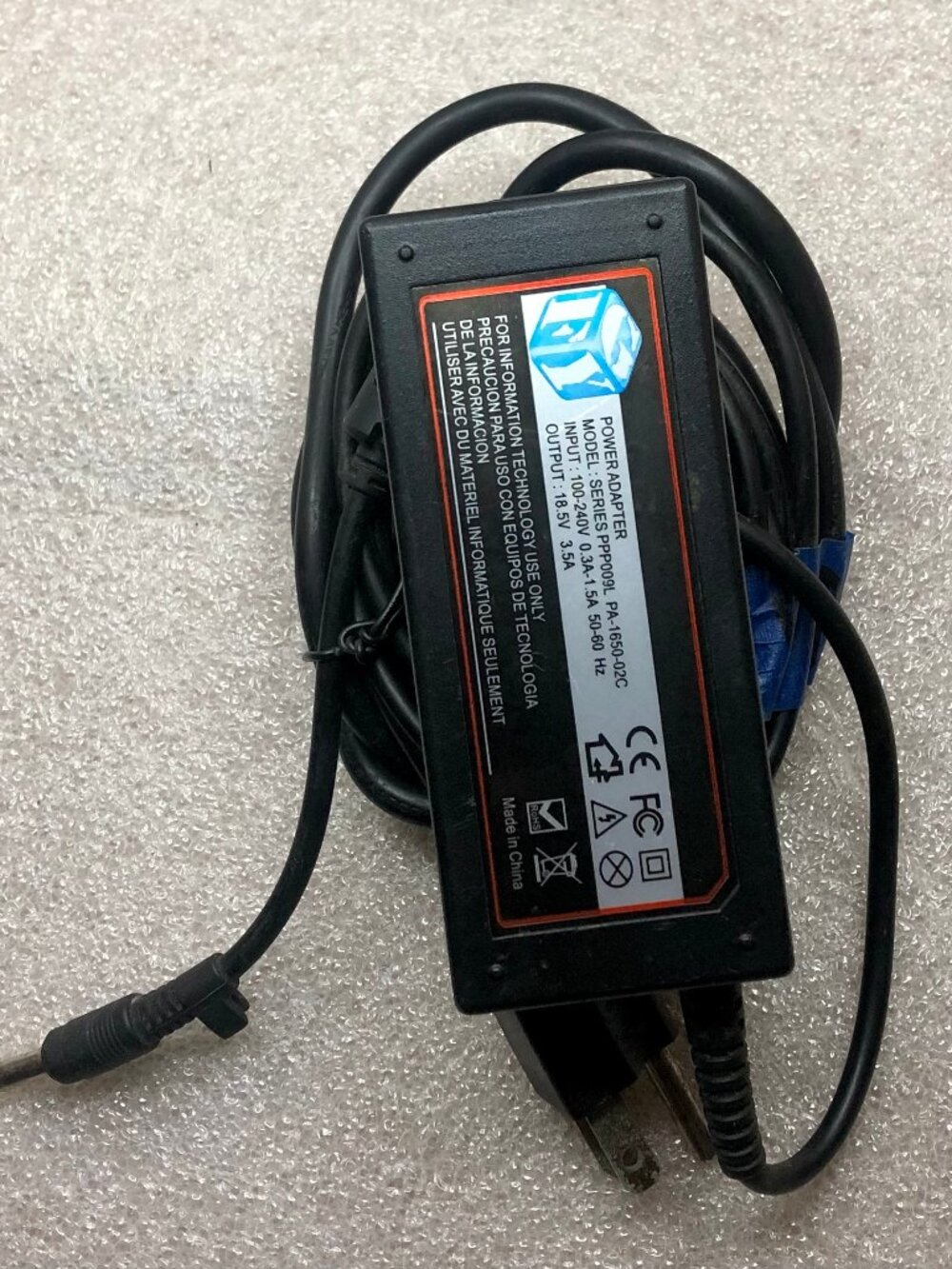 HP AC Power Adapter 18.5V 3.5A PPP009L PA-1650-02C - Preowned